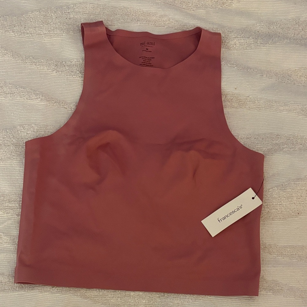 Francesca's Collections Dusty Rose Crop Top